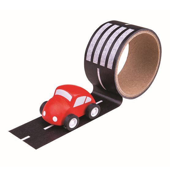 Bigjigs Toys Öntapadós út szalag autóval