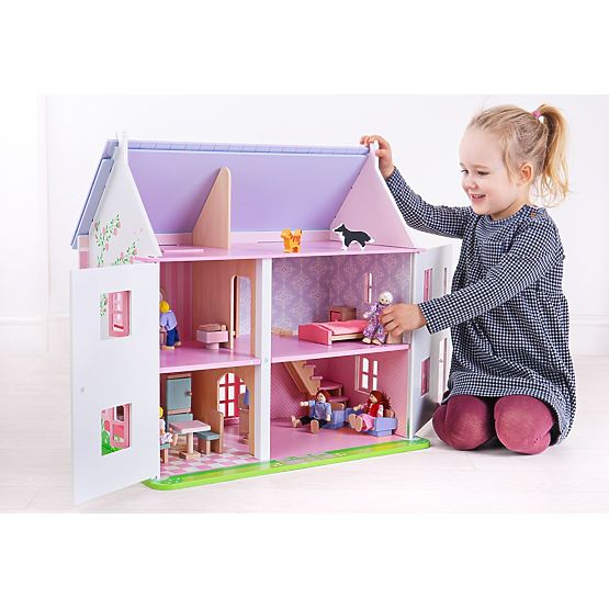 Bigjigs Toys Rózsaszín babaház