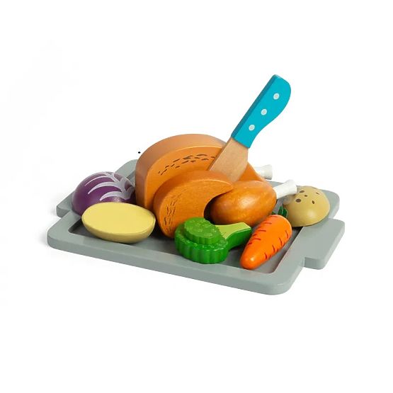 Bigjigs Toys Sült csirke zöldségekkel készlet
