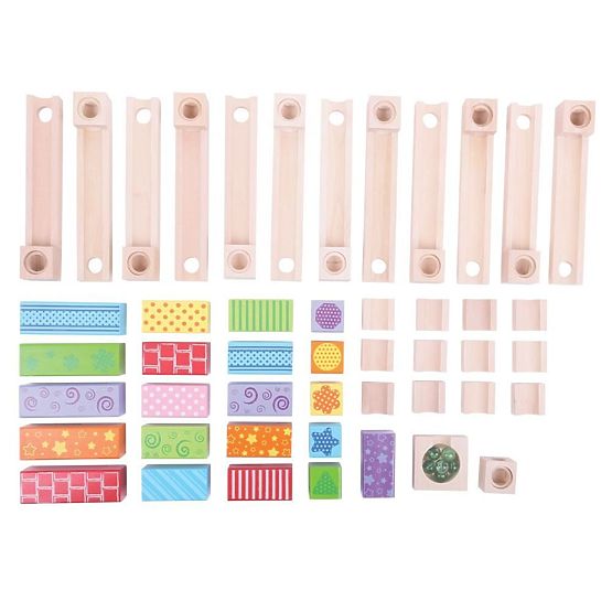 Bigjigs Toys Színes fa labdapálya