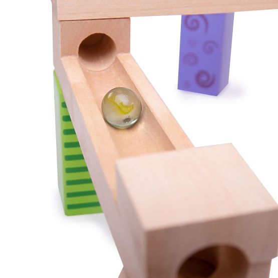 Bigjigs Toys Színes fa labdapálya