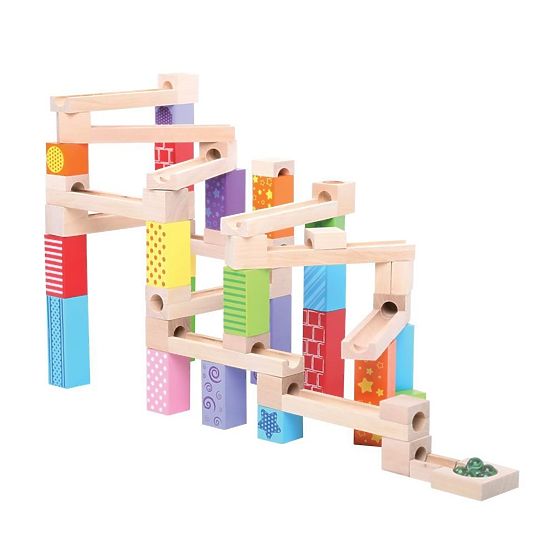 Bigjigs Toys Színes fa labdapálya