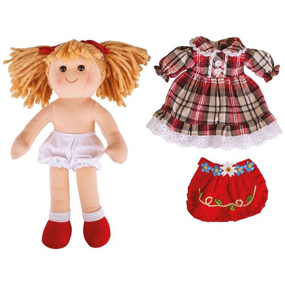Bigjigs Toys Szövet baba Mandie 34 cm