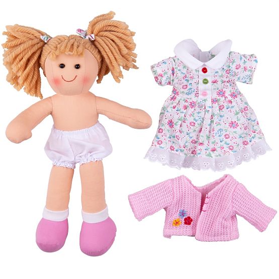 Bigjigs Toys Szövet baba Poppy 28 cm