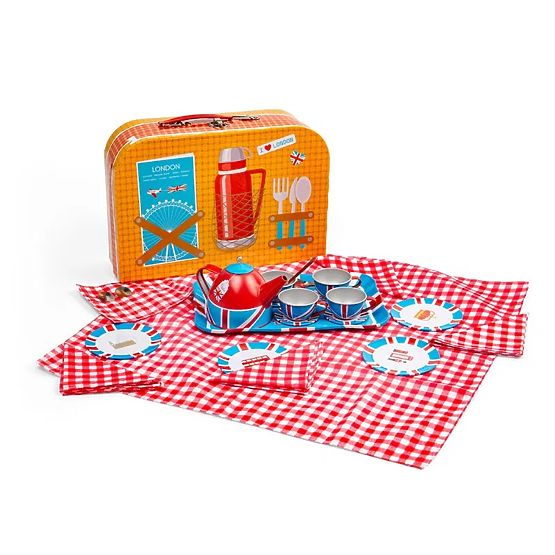 Bigjigs Toys Teáskészlet bőröndben London