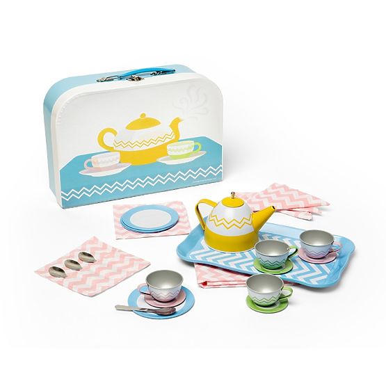 Bigjigs Toys Teáskészlet bőröndben