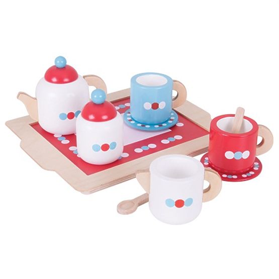 Bigjigs Toys Teáskészlet pöttyökkel