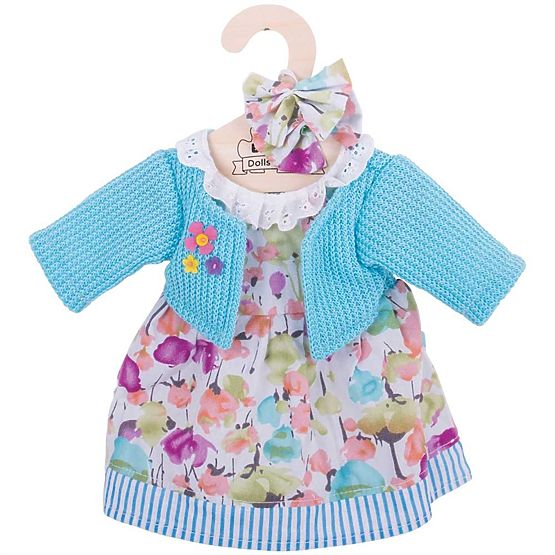Bigjigs Toys Türkiz ruha pulóverrel 38 cm-es babának