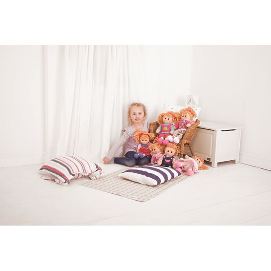 Bigjigs Toys Türkiz ruha pulóverrel 38 cm-es babának