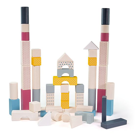 Bigjigs Toys Vödör 50 darabos építőkockával
