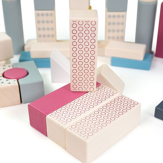 Bigjigs Toys Vödör 50 darabos építőkockával