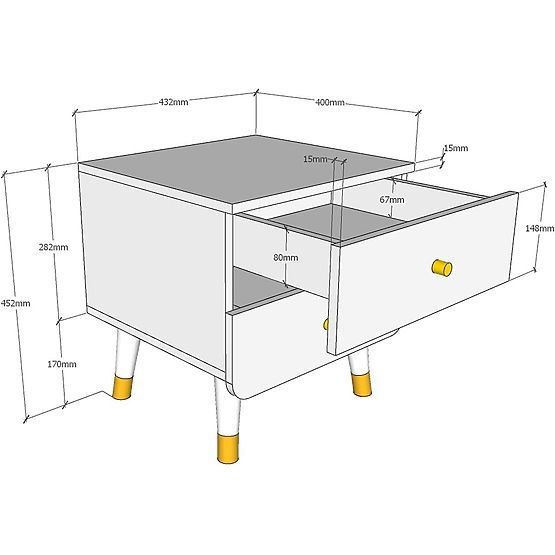 Billy éjjeliszekrény - fehér