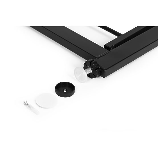 Biztonsági korlát 74-105 cm lépcsőkhöz és ajtókhoz, acél, kiegészítő panelek, fekete ECOTOYS