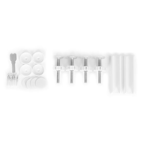 Biztonsági korlát 74-105 cm lépcsőkhöz és ajtókhoz acél kiegészítő panelekkel fehér ECOTOYS