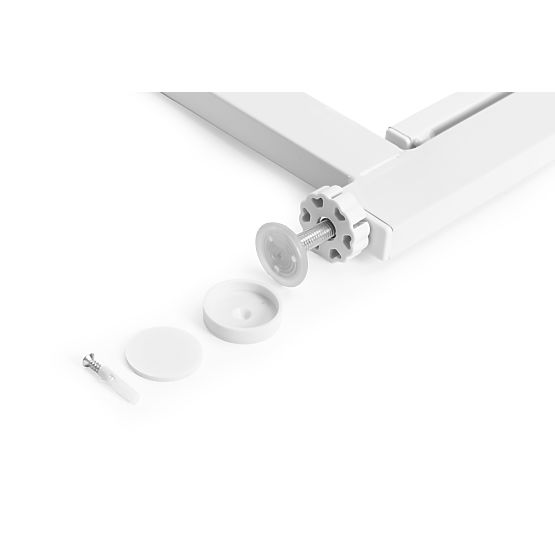 Biztonsági korlát 74-105 cm lépcsőkhöz és ajtókhoz acél kiegészítő panelekkel fehér ECOTOYS