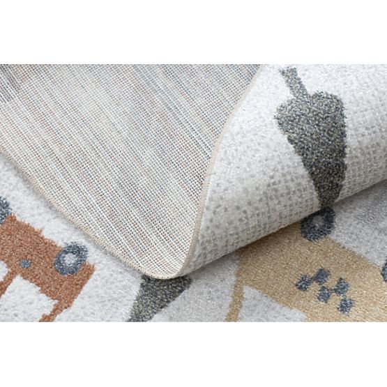 BONO 8436 szőnyeg kör Auta, utcák krém / világosszürke