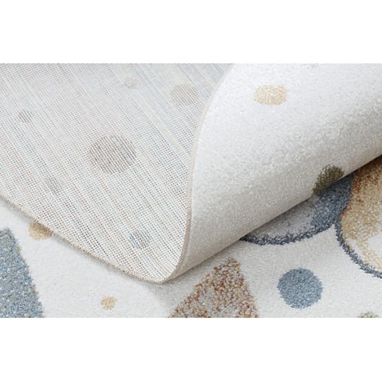 BONO 9614 szőnyeg kör Medve, lufik krémszín / világosszürke