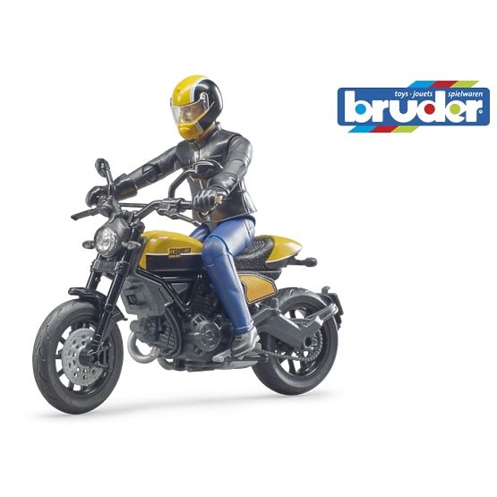 Bruder 63053 BWORLD Scrambler Ducati Cafe Racer motorkerékpár figurával