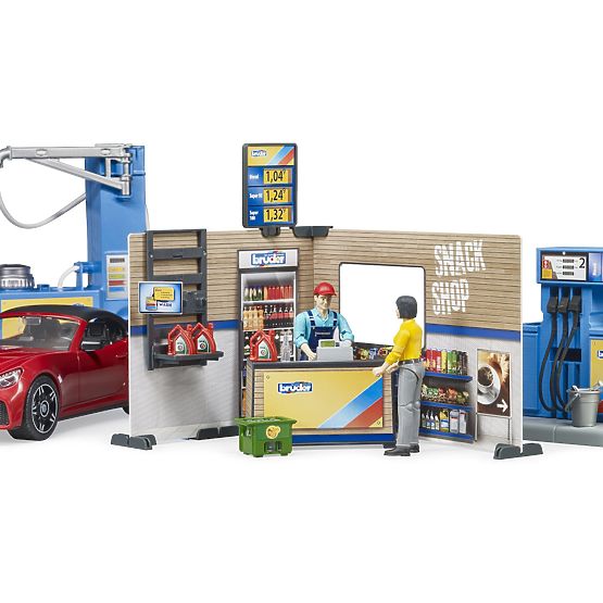 Bruder Benzinkút autóval és 2 figurával