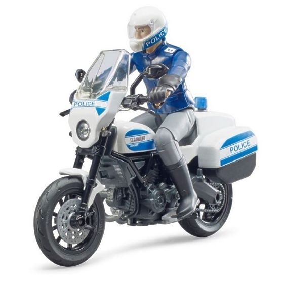 Bruder BWORLD Ducati Scrambler rendőrmotoros motoros figurával