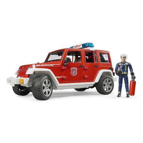 Bruder Piros Tűzoltó JEEP WRANGLER figurával és kiegészítőkkel