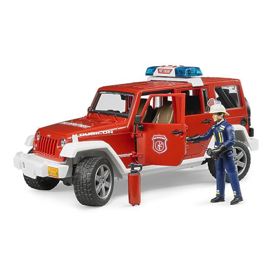 Bruder Piros Tűzoltó JEEP WRANGLER figurával és kiegészítőkkel