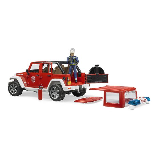 Bruder Piros Tűzoltó JEEP WRANGLER figurával és kiegészítőkkel