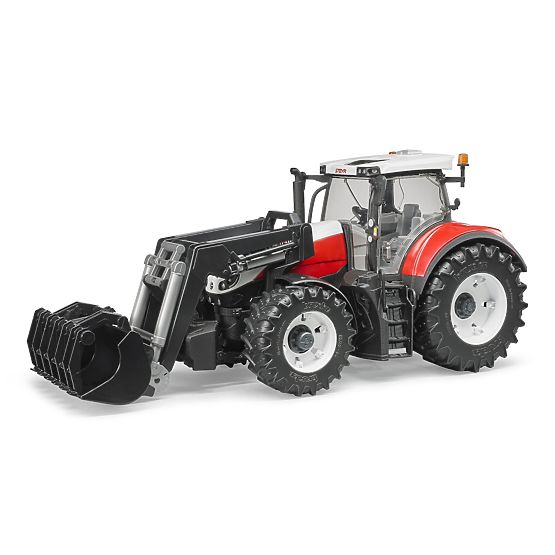 Bruder Steyr 6300 Terrus CVT traktor homlokrakodóval