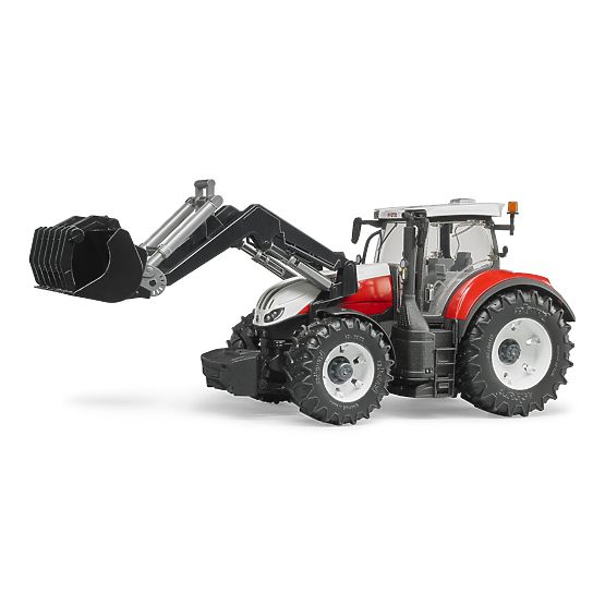 Bruder Steyr 6300 Terrus CVT traktor homlokrakodóval