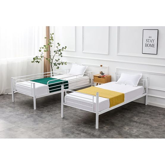 Fém emeletes ágy BUNKY 200x90 cm - fehér