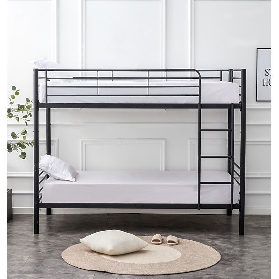 Kétszintes fém ágy BUNKY 200x90 cm - fekete