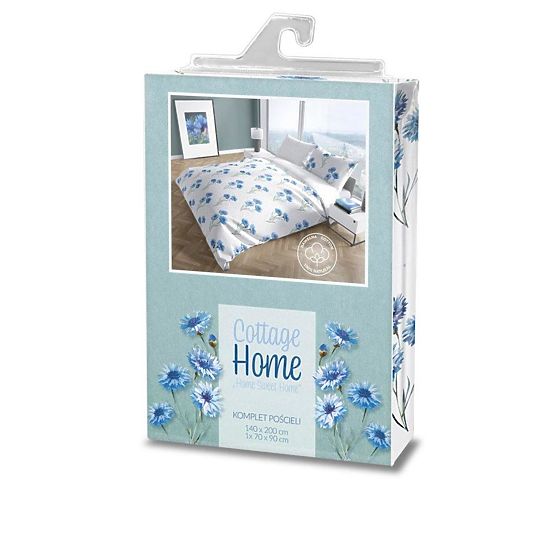 Kék búzavirág pamut ágynemű 140x200cm + 70x90cm