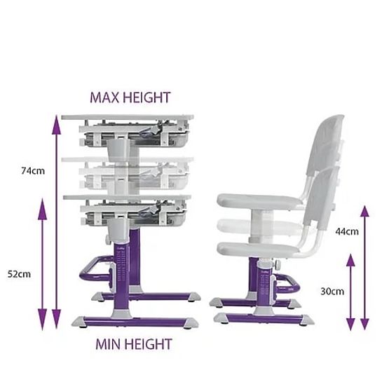 Childrens írás asztal + szék Cubby Lupin - lila
