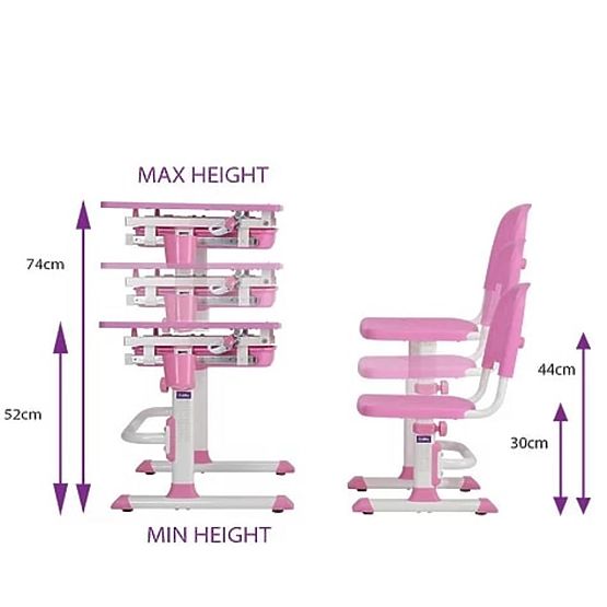 Childrens írás asztal + szék Cubby Lupin - rózsaszín