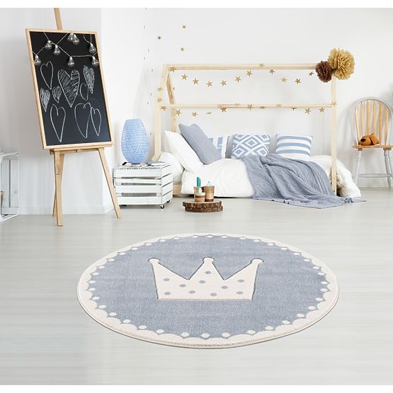 Childrens szőnyeg Crown - kék-fehér