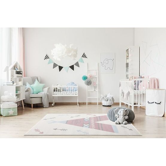 Childrens szőnyeg Teepee - krémes rózsaszín