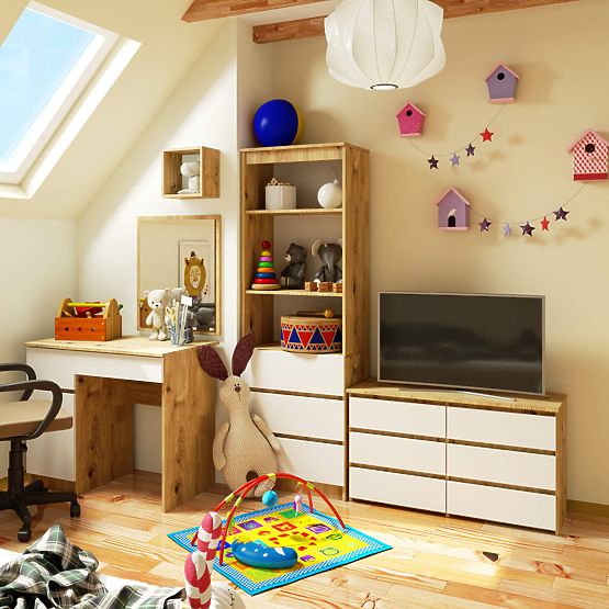 CL100 6SZ PK KOMÓD ARTISAN TÖLGY / FEHÉR