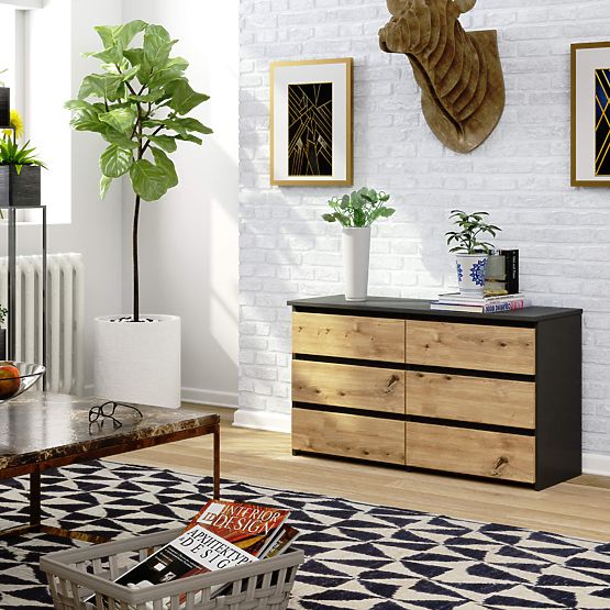 CL100 6SZ PK SZÜRKE / ARTISAN TÖLGY KOMÓD