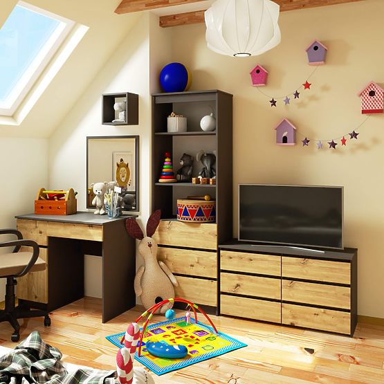 CL100 6SZ PK SZÜRKE / ARTISAN TÖLGY KOMÓD