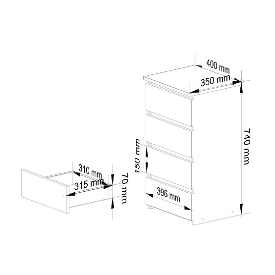 CL4 PK KOMÓD FEHÉR / SZÜRKE
