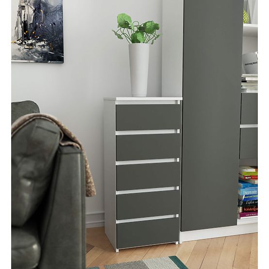 CL5 PK FEHÉR / SZÜRKE KOMÓD