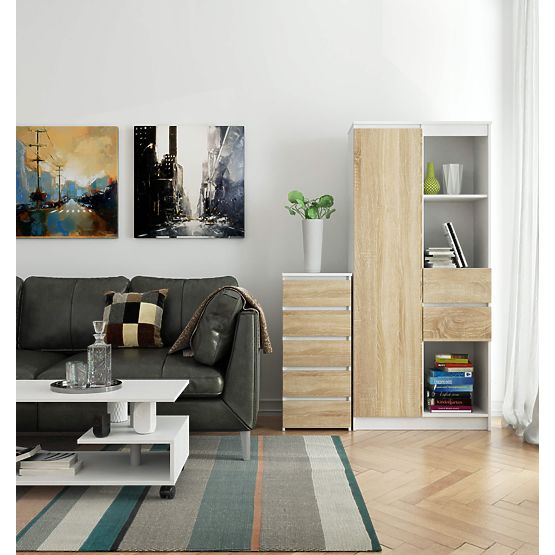 CL5 PK KOMÓD FEHÉR / SONOMA TÖLGY