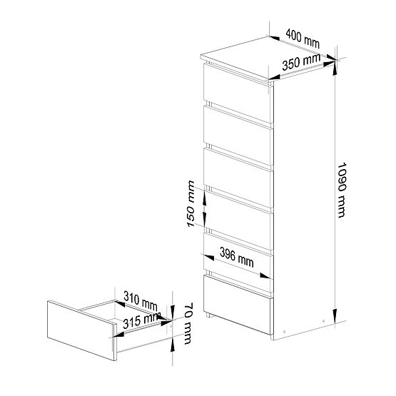 CL6 PK KOMÓDIA SONOMA TÖLGY