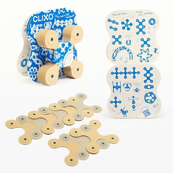Clixo Designer Pack mágneses építőkészlet Clixo, Bézs