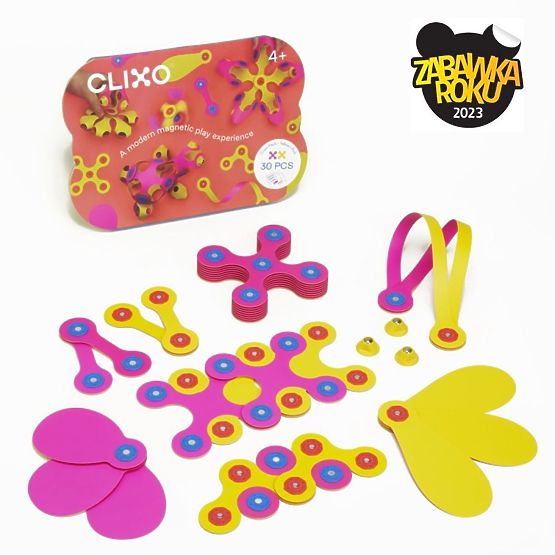 Clixo mágneses kockák Crew pack, Rózsaszín-Sárga