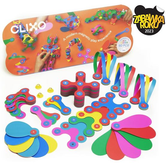 Clixo Super Rainbow mágneses kockák, 60 elem