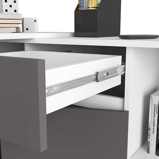 CLP B-17 KOMÓDÁVAL + ÍRÓASZTAL PK FEHÉR / SZÜRKE