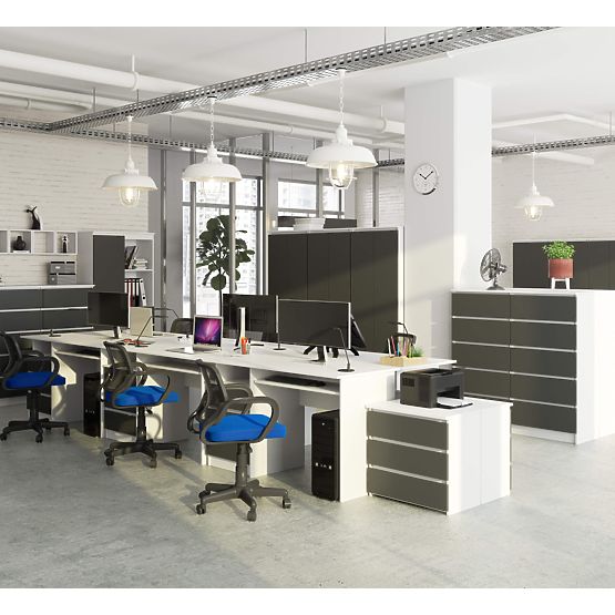 CLP ÍRÓASZTAL 135cm PK FEHÉR / SZÜRKE