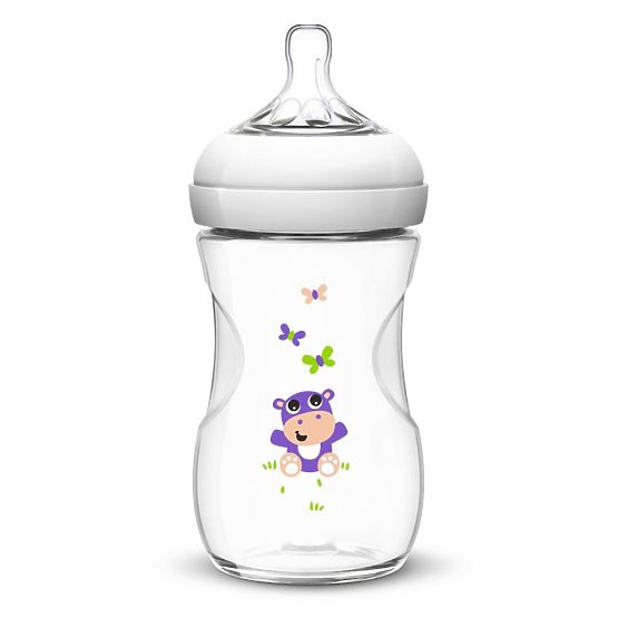 Csecsemő üveg Avent Natural 260 ml fehér víziló