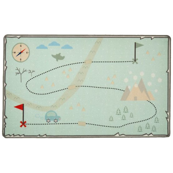 Gyerek szőnyeg - kincses térkép - mentazöld